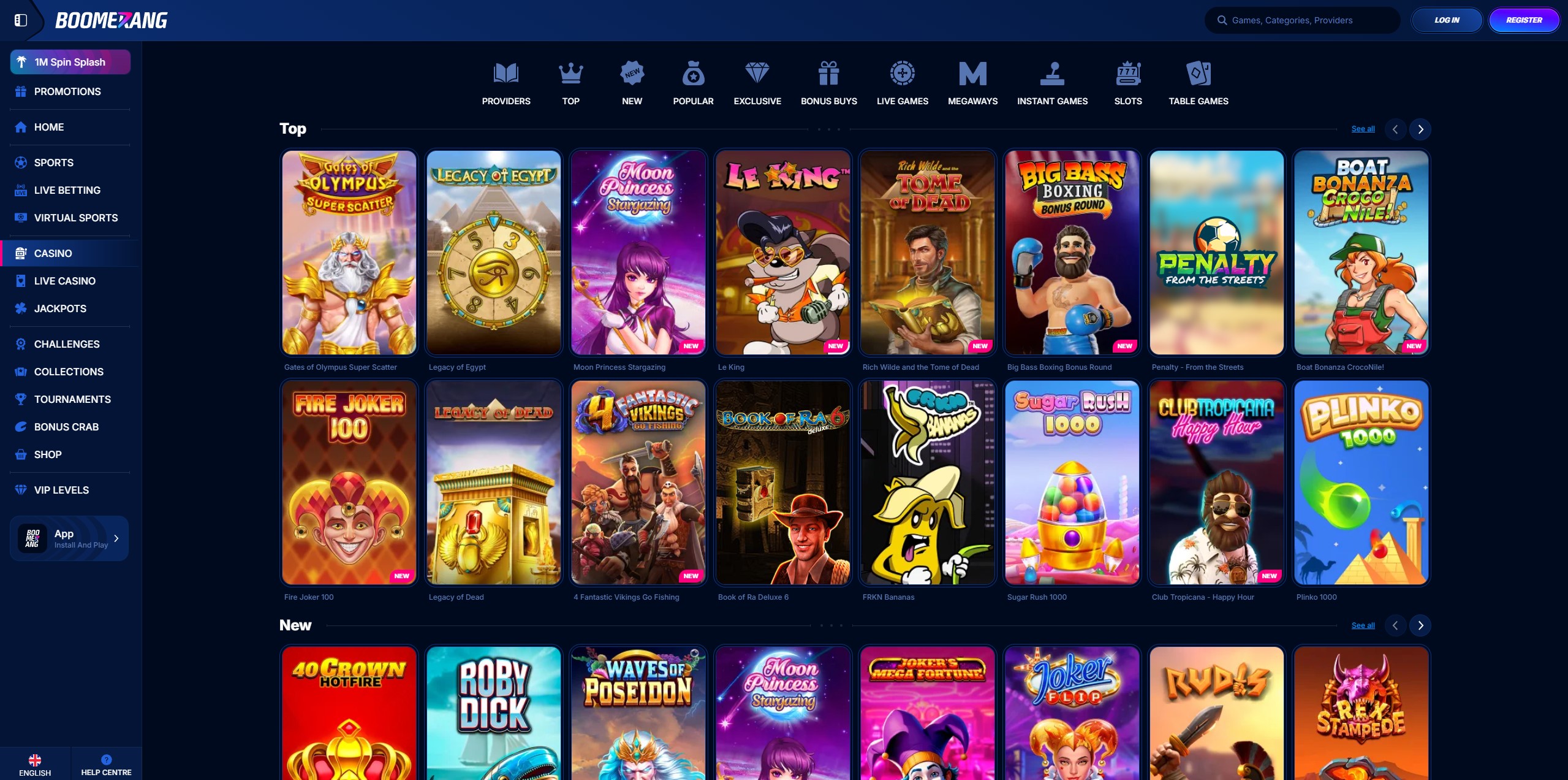 Boomerang Casino ponuda online casino igara i slotova
